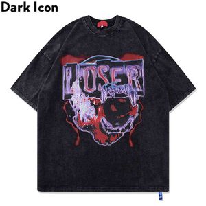 Laver Coton Hip Hop T-shirt D'été Ras Du Cou Hipster T-shirts pour Homme Streetwear Homme Top 210603