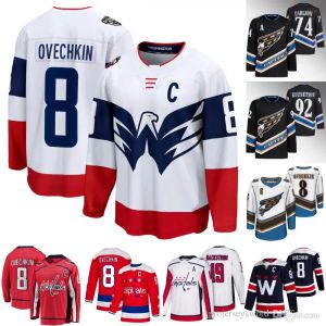 Washington''Capitals''#8 Alex Ovechkin Maillot série 2023 Darcy Kuemper Nicklas Backstrom T.J. Oshie Tom Wilson John Carlson Dylan Strome Ku