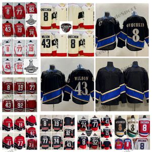 2023 Stadium Series 8 Maillots de hockey Alex Ovechkin Noir Reverse Retro 77 TJ Oshie 92 Evgeny Kuznetsov Nicklas Backstrom 43 Maillot Tom Wilson John Carlson Champions