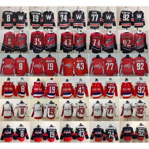 Washington Hockey Capital 8 Alex Ovechkin Maillots inversés rétro 19 Nicklas Backstrom 43 Tom Wilson 77 TJ Oshie 92 Evgeny Kuznetsov 74 John C 49 4930