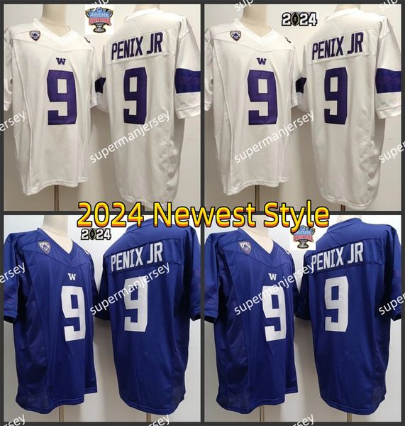 Camiseta de fútbol de los Washington Huskies 9 Michael Penix Jr. 2024 Estilo más nuevo AAA