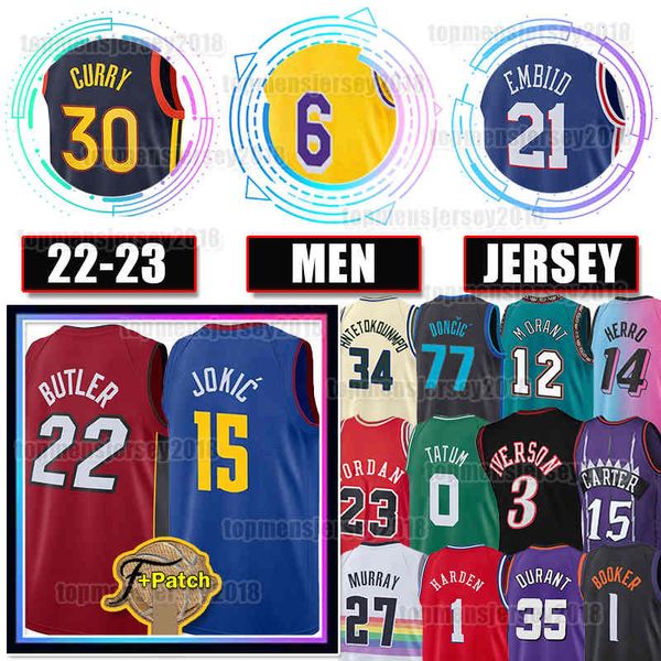 Jokic Jimmy Butler Jersey Jamal Murray Basketball Jayson Tatum LeBron Stephen Curry Ja Morant Luka Doncic Kevin Durant Devin Booker James Giannis Antetokounmpo 22 6