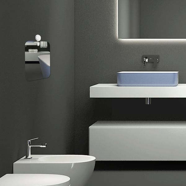 Mirror de ducha acrílico de baño para afeitar el espejo de afeitar acrílico anti-fog con ganchos de afeitar ganchos espejo colgante de pared