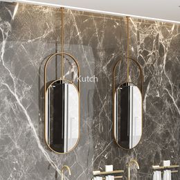 Miroirs de bain décoratifs de salle de lavabo Cabinet de coupe de cheveux autonomes Mur à rasage ovale Miroirs de salle de bain Smart Miroir Miroirs LG50JZ