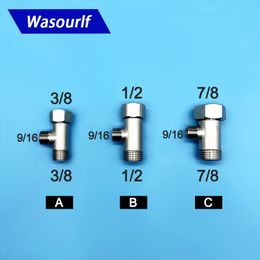 Wasourlf Toiletadapter T -shirt Male vrouwelijke draad 1/2 7/8 9/16 3/8 inch koperen materiaal badkamer toiletruimte keuken huis