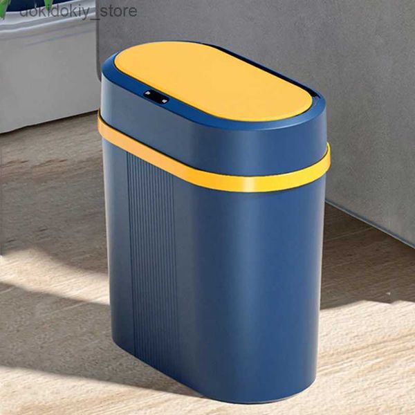 Les poubelles à déchets 12L à double mode poubelle peuvent être une poubelle à induction intelligente peuvent vivre des arbae imperméables peuvent salle de bain automatique de poubelle intelligente L49