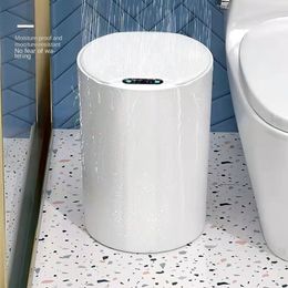 Poubelles La poubelle intelligente circulaire de 14 L peut détecter automatiquement la poubelle électrique et la poubelle de rangement domestique cuisine salle de bain 230330