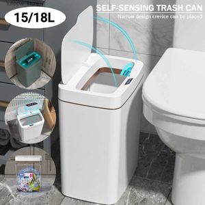 Afvalbakken 15/18L SMART SENSOR PRASH CAN GAMBAGE BUMBET WATERPROBEER Touchless Automatic Trash Bin Waster Basket voor keukentoilet slaapkamer L46
