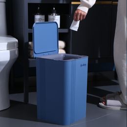 Cubos de basura de inducción inteligente de 20L, cubo de basura con Sensor automático impermeable para cocina y baño, con luz LED, cubo de limpieza para el hogar 230505