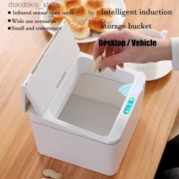 Afvalbakken 4/6l vouwvereerprullenbak kan mini Dust bin kleine bureau bin automatische badkamersensor afval blik voor keuken slaapkamer afval bin l49