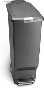 Afvalbakken 40 liter / 10.6 Allon Slim Kitchen Step Trash Can met veilig glijslot Rey Plastic L49