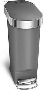 Afvalbakken 40 liter / 10.6 Allon Slim Kitchen Step Trash Can met voering Rim Rey Plastic L49