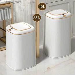 Bins de desechos 40L Smart Trash Can Sensor automático de gran capacidad Desechos de basura de basura Bin Kitchen Barthroom Dust Bardspings sin toque de toque L46