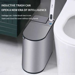 Bacs à déchets 7l en acier inoxydable poubelle intelligente canette de pinceau de toilette
