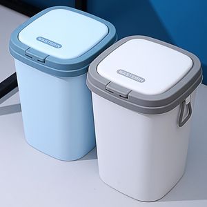 Poubelles 8L / 13L Simple Cuisine Toilettes Poubelle Style Nordique Presse Corbeille À Papier Ménage avec Couvercle Poubelles Outils De Nettoyage 230306