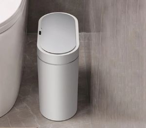 Poubelles 8L / 7L Capteur Intelligent Poubelle Automatique Ménage Électronique Poubelle Cuisine Poubelle Toilette Étanche Couture Étroite Capteur Poubelle 230306