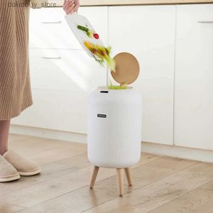 Afvalbakken 9.5L/10L SMART DUFFBIN MET LID Automatische sensor Trash Can Dispenser Non-Slip Footbed Footbed Electric Arbae Bin voor tafel badkamer L49