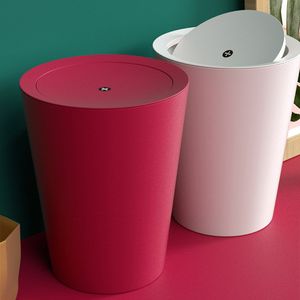 Afvalbakken 9l Garbage Trash Can WasteBasket Home Swing top Deksel Plastic kantoorbenodigdheden Trash blik Douf bin Sundries Barrel Box 230306