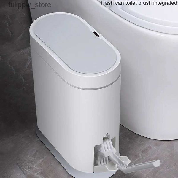 Bacs à déchets 9L Canés avec une brosse de toilette Capteur Smart Capteur de salle de bain automatique gastronomie poubelle ménage étanche étanche