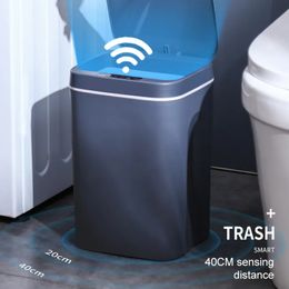 Poubelles Poubelle à capteur automatique poubelle électrique poubelle étanche 1216L poubelle intelligente pour cuisine salle de bain recyclage 231019