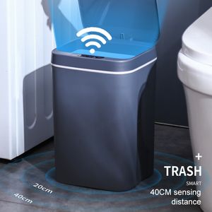 Waste Bins Automatic Sensor Dustbin Electric Waste Bin Waterproof Wastebasket 12-16L Smart Trash Can For Kitchen Bathroom Recycling Trash 230627