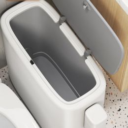 Poubelles de salle de bain Poubelle de salle de bain peut être double toilette poubelle étroite Poubelle de salle de bain de cuisine à pression avec couvercle 10L 230330