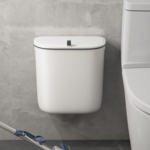 Bacs déchets poubelle de salle de bain poubelle murale poubelle suspendue avec couvercle étanche à couture étroite poubelle de toilette gaspillement poubelle 7 / 9l 230306