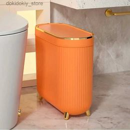 Les poubelles de déchets compactent la poubelle silencieuse pour la salle de bain / la chambre - Space-Savin sans électricité avec couvercle en option L49
