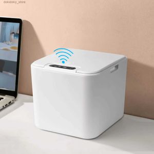 Bacs déchets de bureau mini-déchets de capteur peut petite poubelle de comptoir avec un couvercle minuscule panier déchet miniature bandes arbae pour salle de bain l49