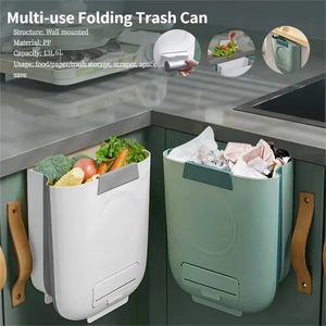 Contenedores de basura Bote de basura plegable con raspador Caja de almacenamiento para cocina Papelera Reciclaje de papel Eliminador de residuos Cubo de basura Cubo de basura 231102