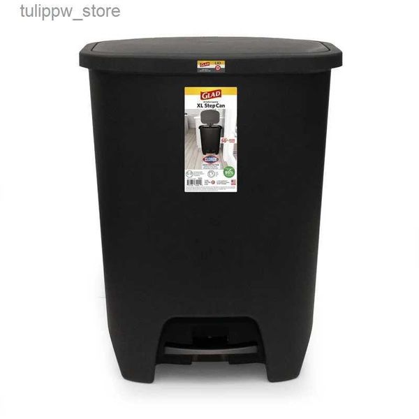 Bins de residuos Glad XL Trash CAN Plastic La basura de la cocina con el Clorox Defensa de olor negra L46