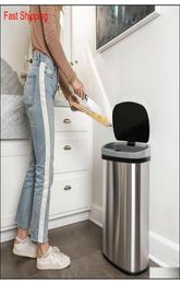 Afvalbakken Huishoudelijke schoonmaakmiddelen Huishoudelijke organisatie Huis tuin 13Gallon Touch Sensor Matic Touchless Trash Can Kitch9731483