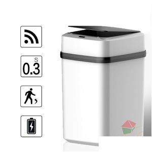 Waste Bins Kitchen Trash Bin 15L Bathroom Touch Can In The Toilet Smart Garbage Bucket Waste Bins Dustbin 220808 Home Garden Dhgarden Dhc4H