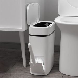Poubelles Poubelle de cuisine avec brosse de toilette, type de pression, poubelle de recyclage, joint étanche en caoutchouc, fournitures de salle de bains 230412