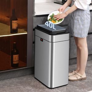 Afvalbakken Grote Capaciteit Intelligente Inductie Prullenbak Met Deksel Wc Keuken Smart Bin Woonkamer Thuis Automatische Vuilnis 230617