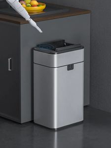 Poubelles grande poubelle intelligente 50 litres capteur Intelligent automatique poubelle électrique tactile seau poubelle 231031