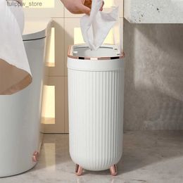 Coubelles de luxe de luxe 12L Canads avec pied pour salle de bain pour la cuisine à ordures, poubelle en or imperméable peut avec les couvercles l46