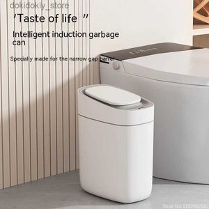 Bacs déchets Nouvelles poubelles à induction intelligente Can arbae bac pour la maison salle de bain salle de bain toilette avec couvercle de papier panier à fente électrique l49
