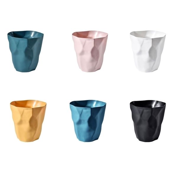 Poubelles Nordique Irrégulière Poubelle Moderne Solide Couleur En Plastique Poubelle Poubelle Alimentaire Panier Bassin Seau Pot De Fleur 220927