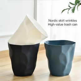 Afvalbakken Noordse stijl Onregelmatige vuilnisbakken kunnen moderne vaste kleur plastic prullenbakken zijn afval blikjes voedsel vuilnismanden Pot Barrels Bloempotten 230330