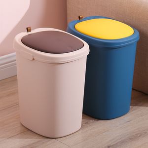 Afvalbakken Press-on Trash Cans Household Bullet Lid Keuken badkamer Papiermand met deksel woonkamer creatief toiletafvalbuis 230306