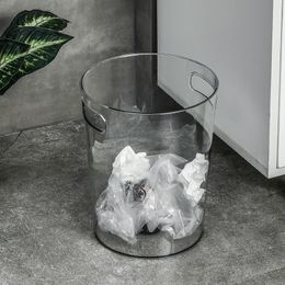 Afvalbakken Kleine transparante prullenbak Vuilnisbak met handgrepen voor badkamer thuis slaapzaal kinderkamer huishoudelijke organisator container ijsemmer 230830