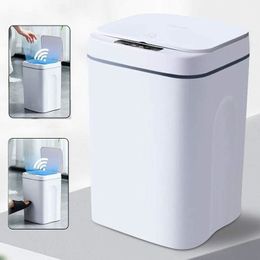 Poubelles Poubelle à induction intelligente Poubelle à capteur intelligent automatique Poubelle tactile électrique pour cuisine salle de bain chambre à coucher poubelle 230901