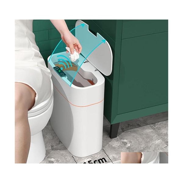 Poubelles Smart Induction Poubelle Matic Poubelle Seau Ordures Salle De Bains Pour Cuisine Électrique Type Touch Bin Corbeille À Papier 220408 D Dhj4Y