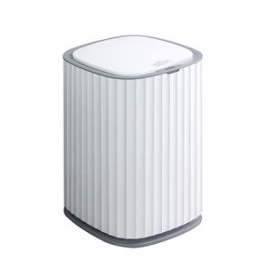 Afvalbakken Smart Sensor Trash Can Kitchen Badkamer Toilet Trash Can Wit Automatische inductie Waterdichte vuilnisbak met deksel Smart Home 230306