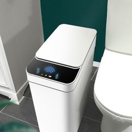 Afvalbakken Smart Trash Can Automatic Sensor vuilnisbak afval waterdichte stofbin voor keuken badkamer huis smal afvalbasket 12L 221119