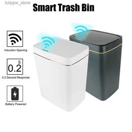 Coucheurs de déchets Smart Smart Smart Smart Can 18L avec couvercle pour la cuisine de salle de bain Sachage automatique Sachage Bin L46