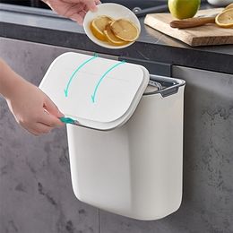 Pattumiera a parete Pattumiera Armadio da cucina Secchio portaoggetti Bagno Riciclare spazzatura 7/9L per 220930