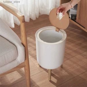 Colgères à déchets blancs simples poubelle peuvent appuyer une odeur de sceau d'odeur poubelle de rangement de poubelle pour la cuisine salon toilettes bac gaspillement en papier l46