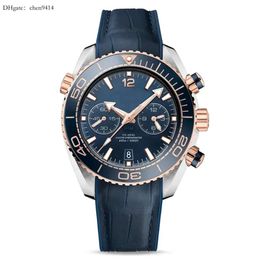 Bekijk ABB luxe herenhorloges chronograaf quartz horloges zakelijk modern horloge leer roestvrijstalen gesp ronde krassen es